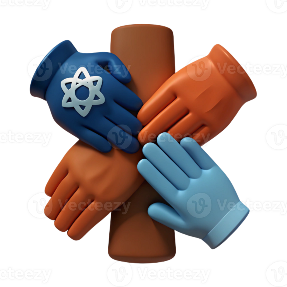 Four Hands Interlocked, Symbol of Unity and Collaboration png