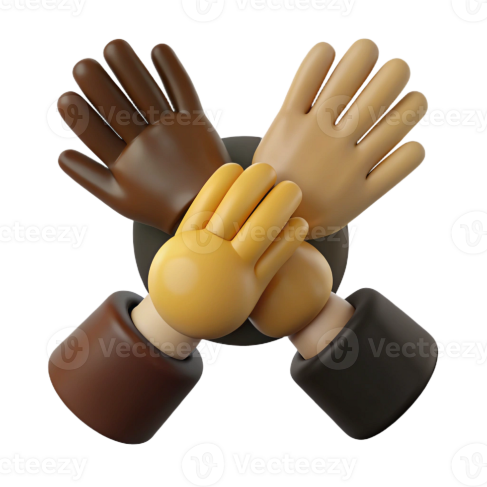 Three Cartoon Hands Holding Up a Circle png
