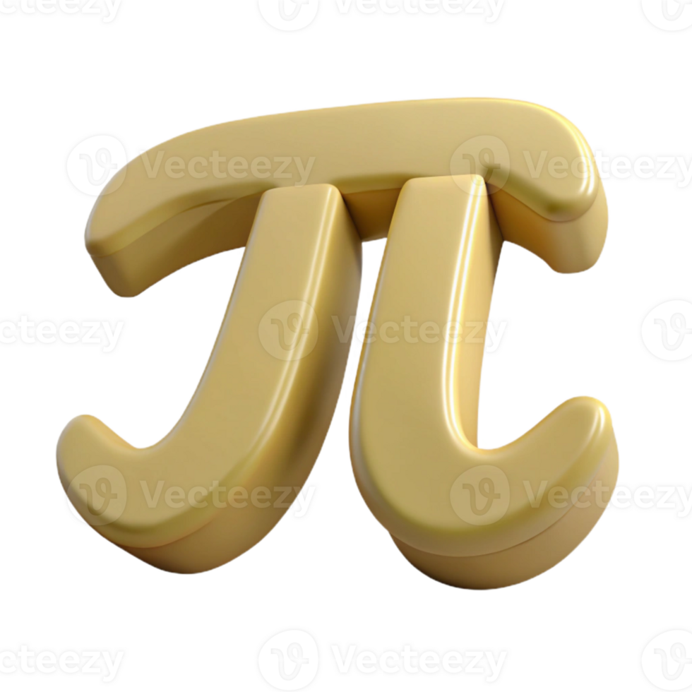 Golden Pi Symbol 3D Render of the Mathematical Constant png