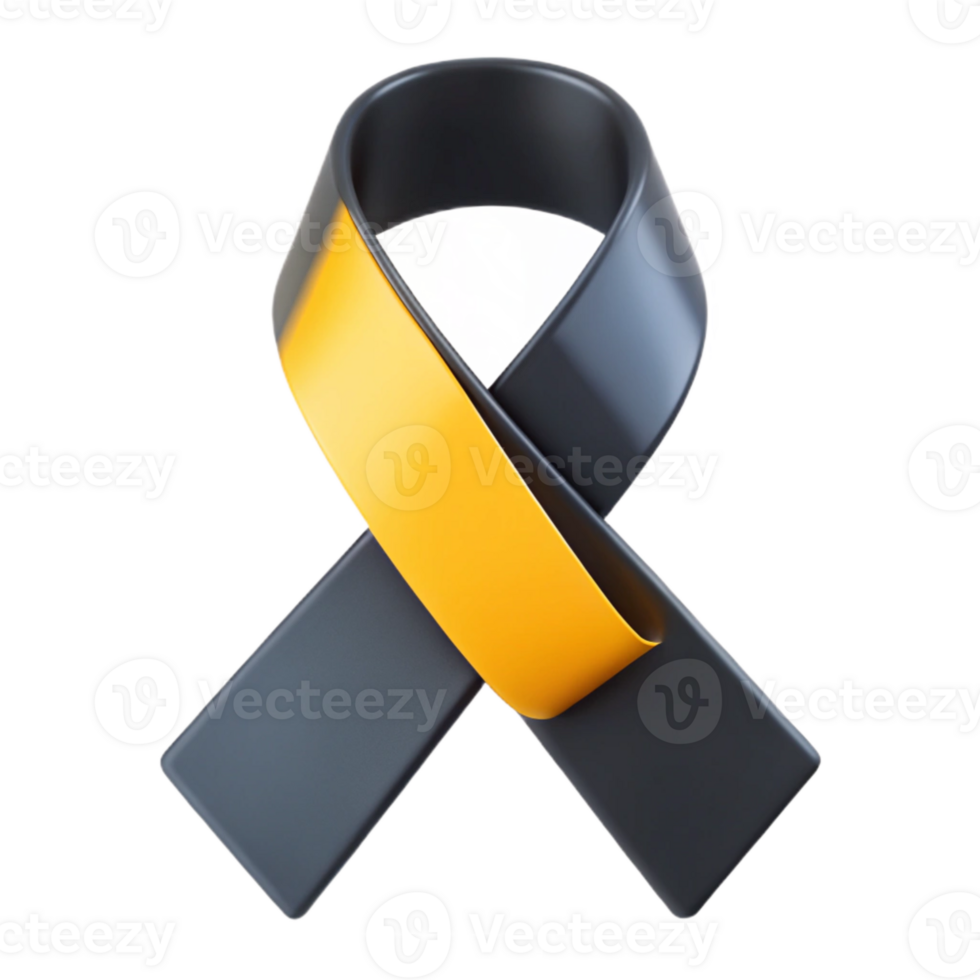 Black and Yellow Ribbon A Symbol of Support and Solidarity png