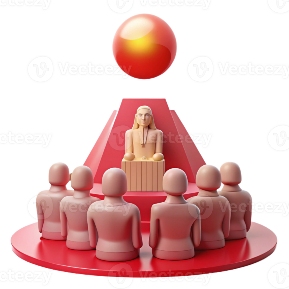 3D Render of an Ancient Figure Addressing a Group png