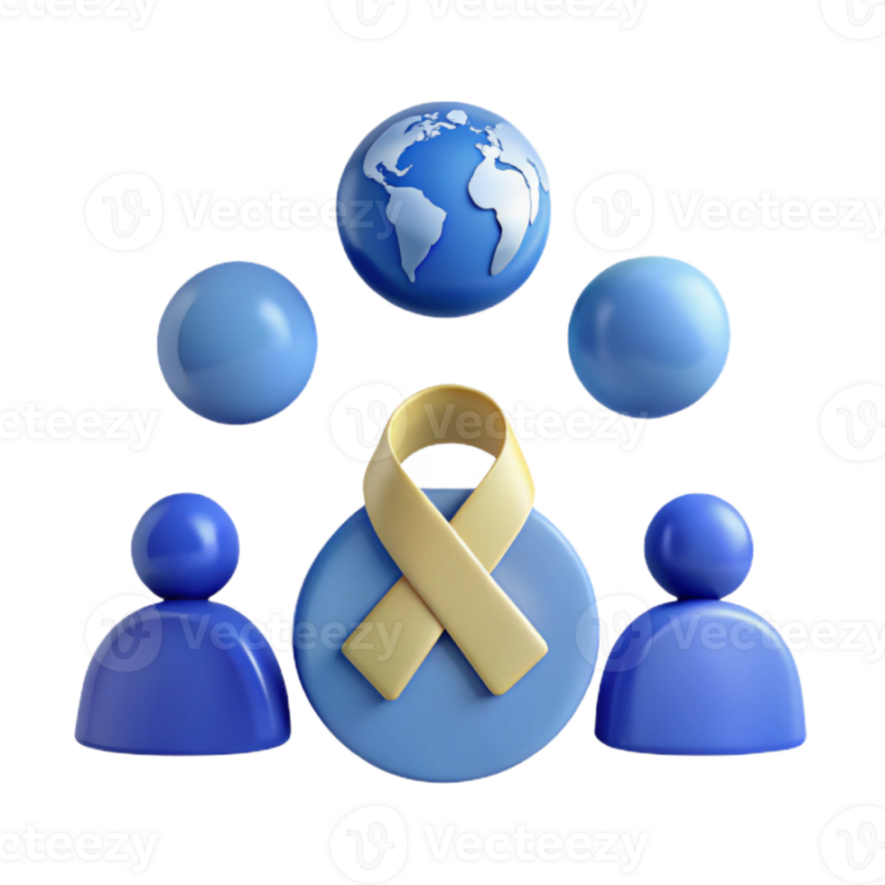 Global Support and Awareness with Yellow Ribbon png