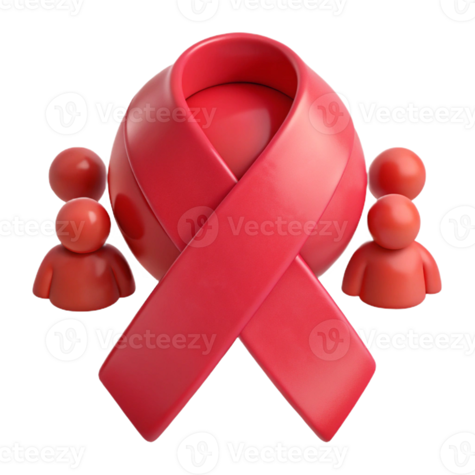 Red Ribbon Symbol of Support and Awareness png