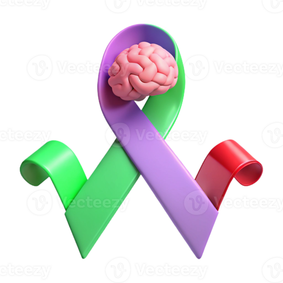 Brain Health Awareness Ribbon png