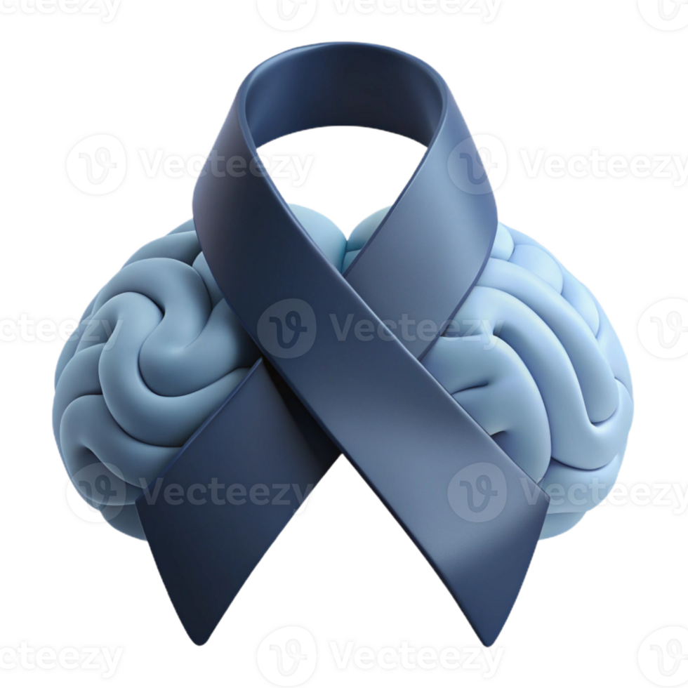 Blue Ribbon Awareness for Brain Health png