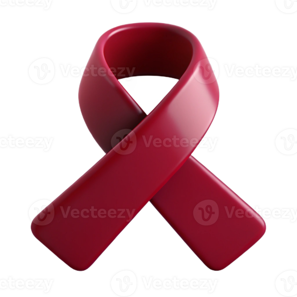 Red Awareness Ribbon Symbol of Support and Hope png