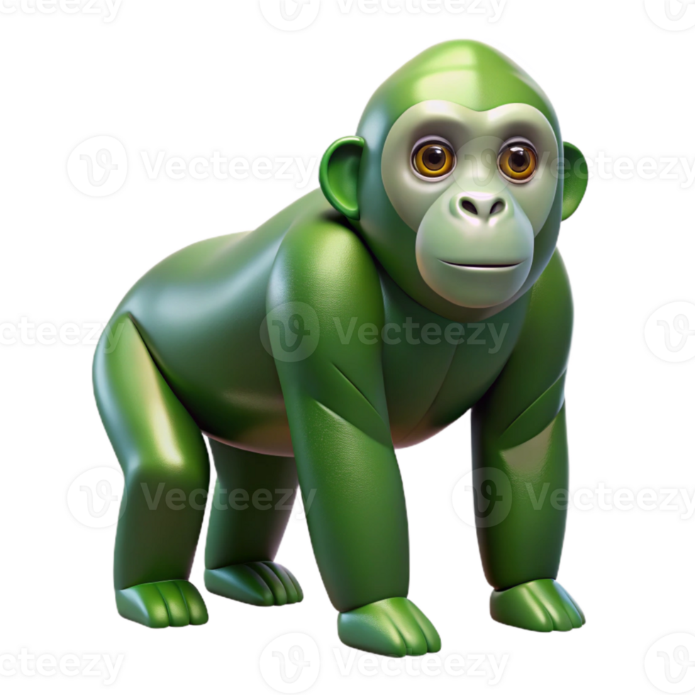 3D Rendered Green Gorilla Illustration png