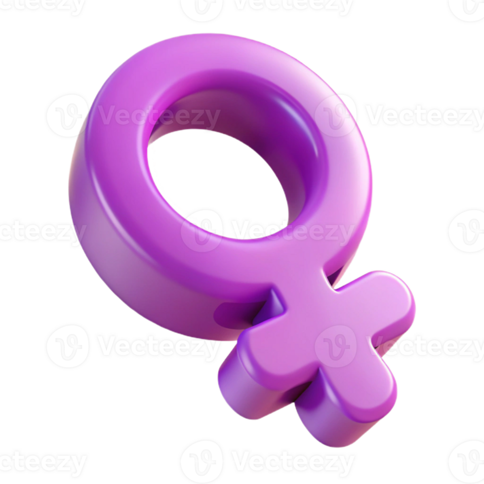 Purple Female Symbol, 3D Rendering png