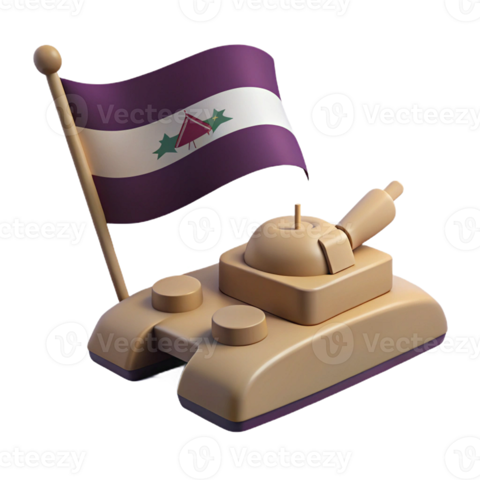Toy Tank with Flag png