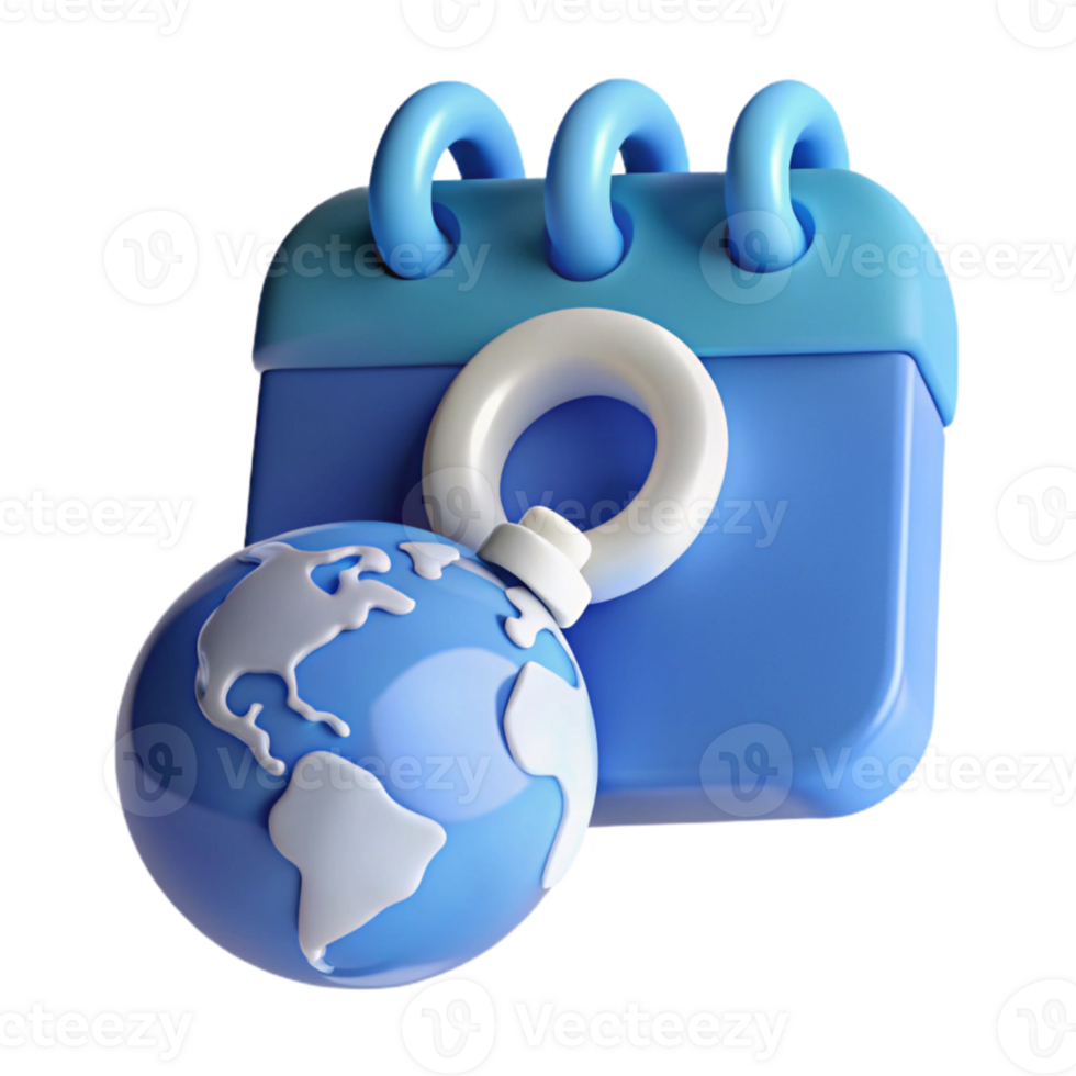 Calendar with Globe Icon Time, Schedule, and World Events png
