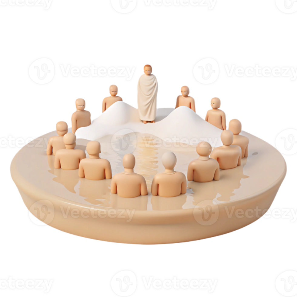 3D Render of People Listening to a Speaker png