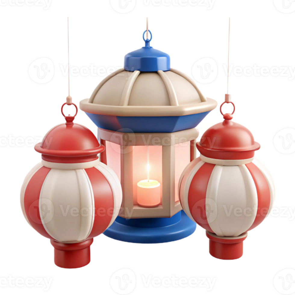Ornamental Lanterns with Candlelight png