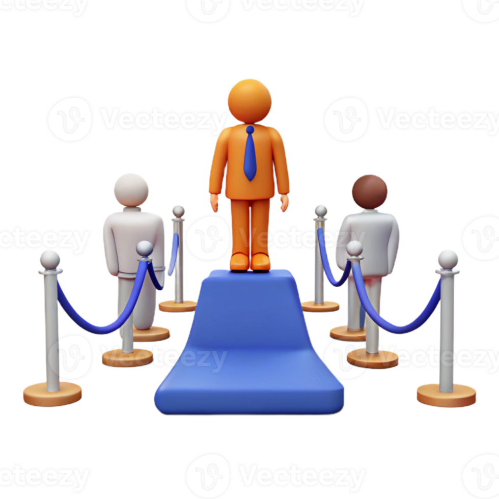 3D Illustration One Person Stands Above the Rest png