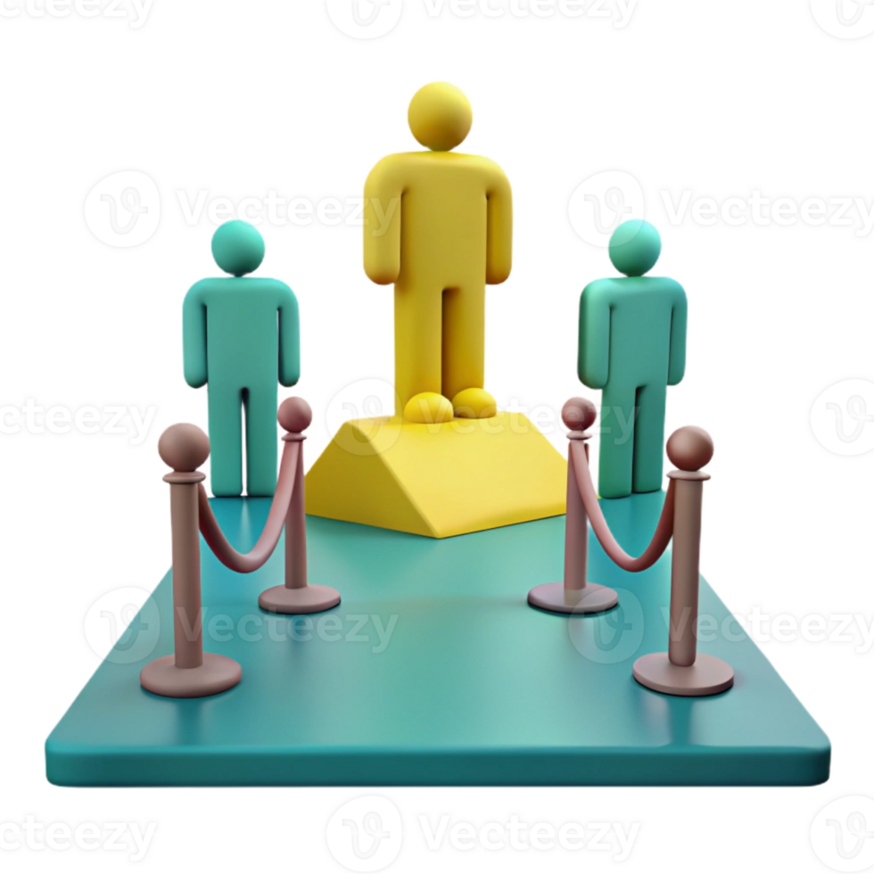 Standing Out From the Crowd 3D Illustration of Success and Distinction png