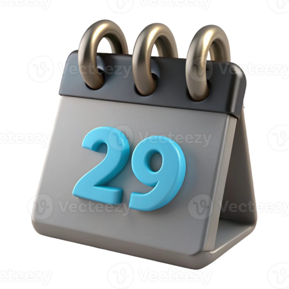 3D Calendar Icon - Date 29 png