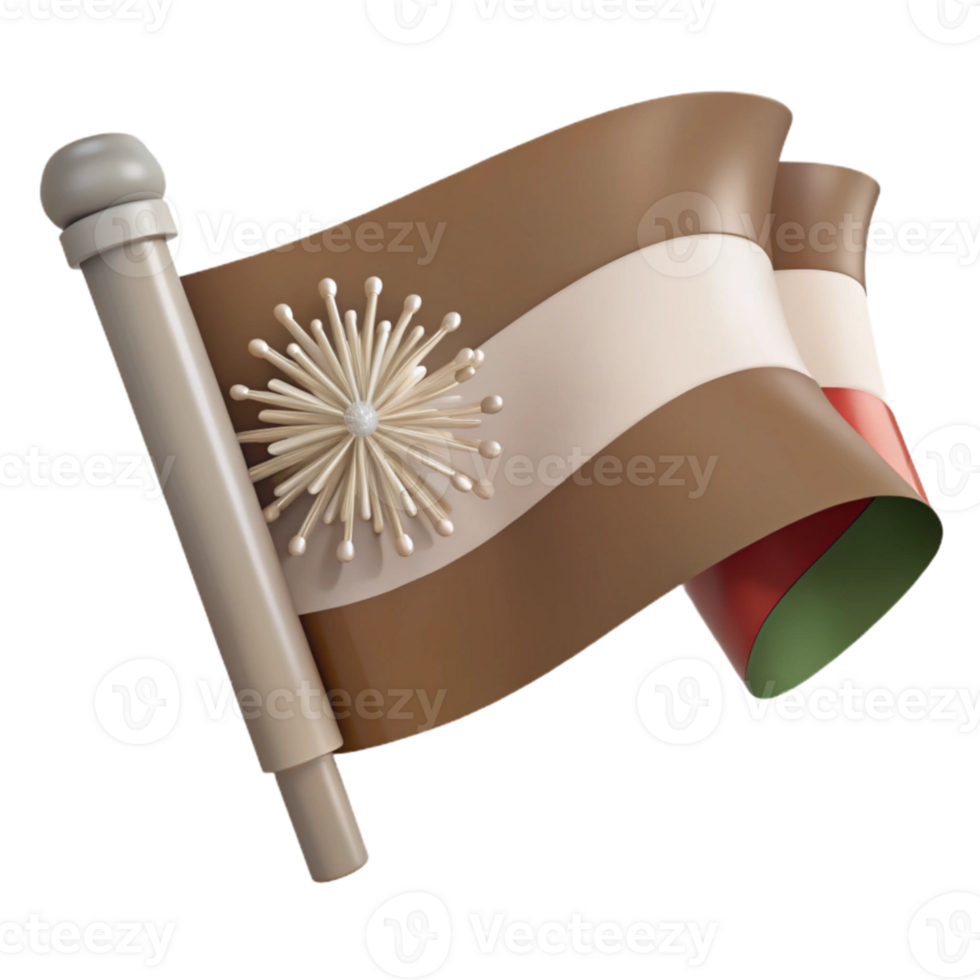 Waving Flag with Starburst Emblem png