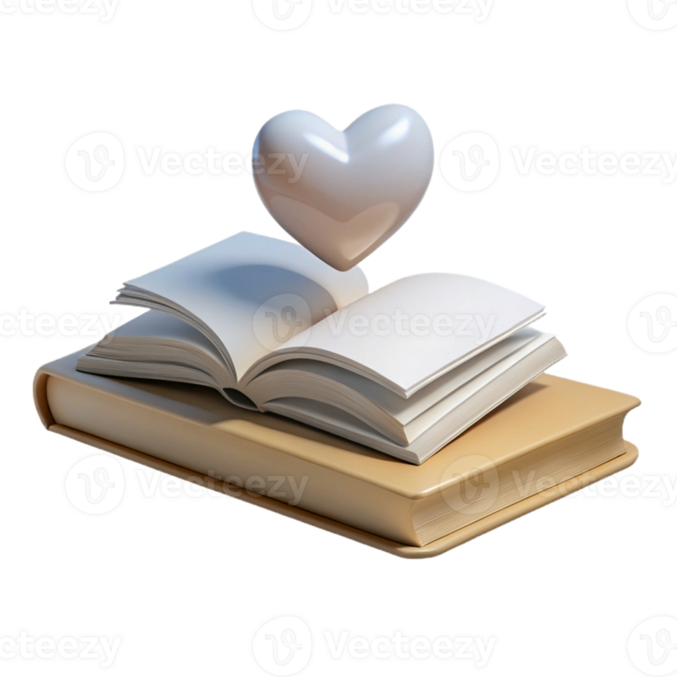 Open Book with Heart Symbol png