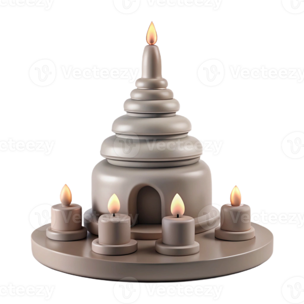 Candles with a Tower in the Center png
