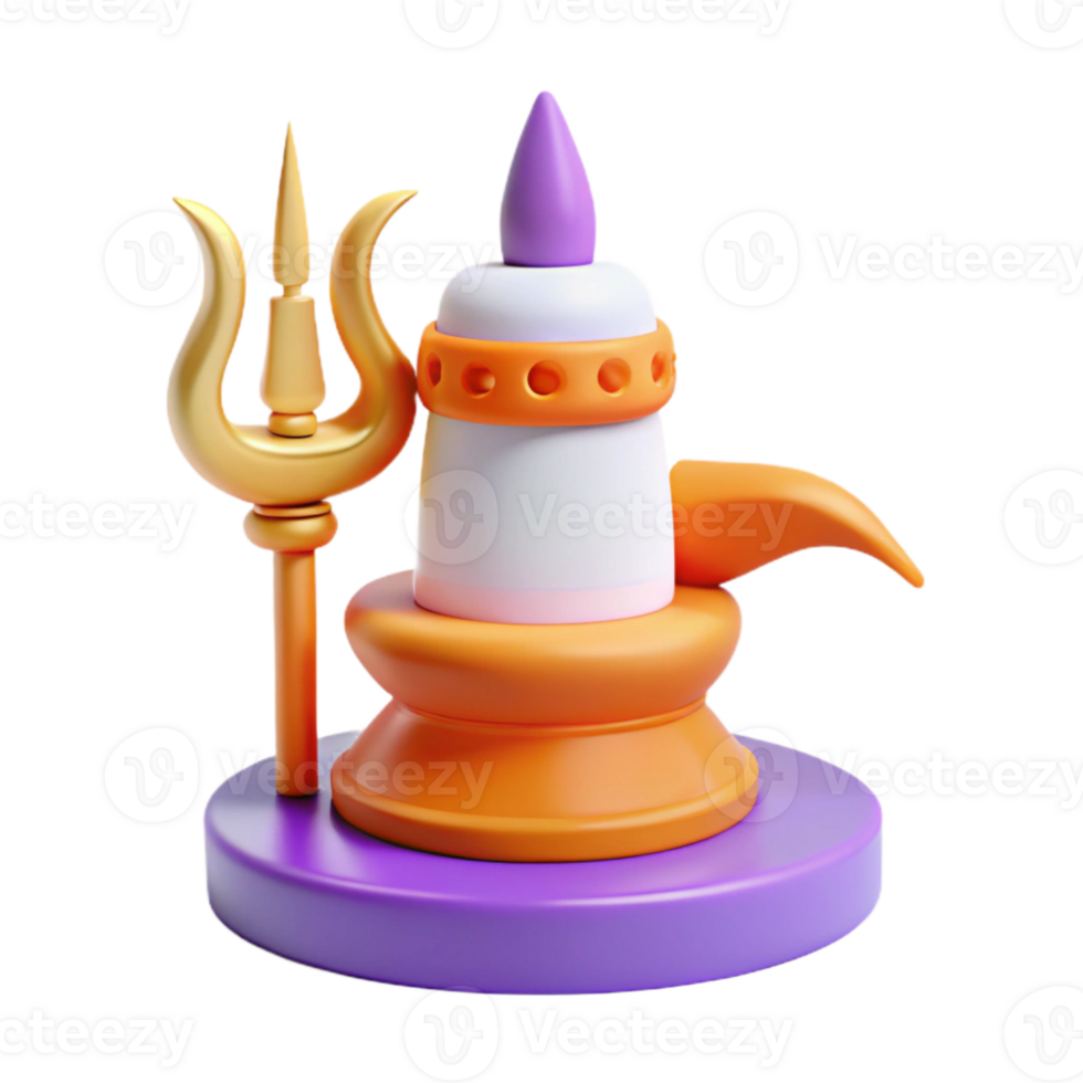 3d render do uma religioso ícone com uma tridente e uma vela png