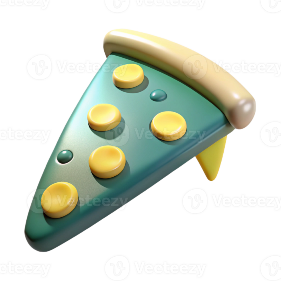 3D Render of a Pizza Slice with Toppings png