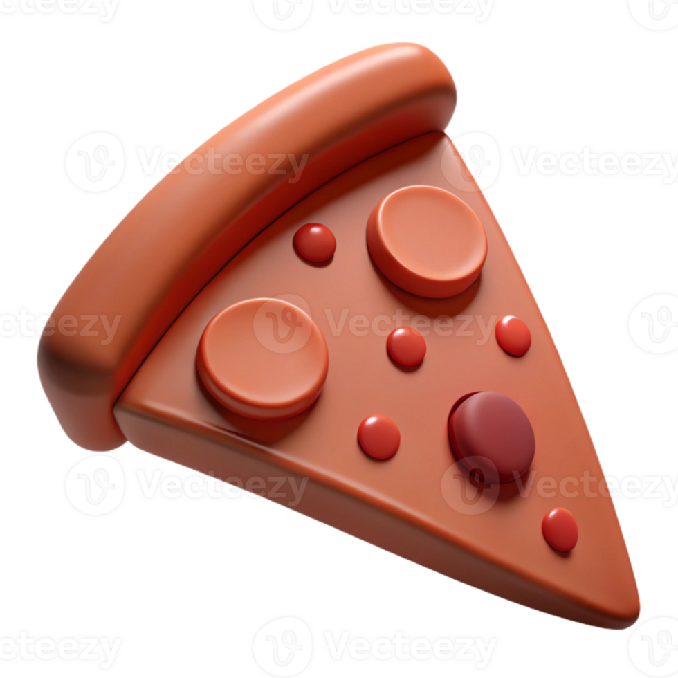 3D Rendered Pizza Slice with Toppings png
