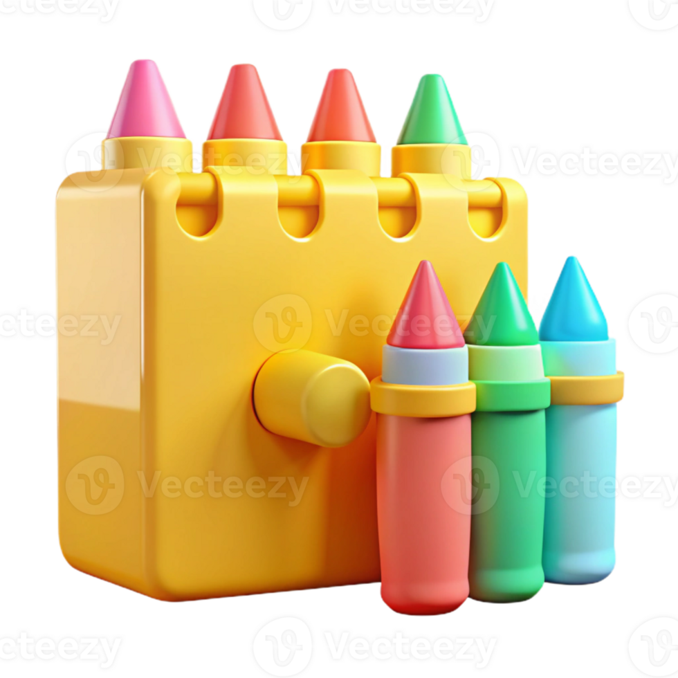 Colorful Crayons in Holder png