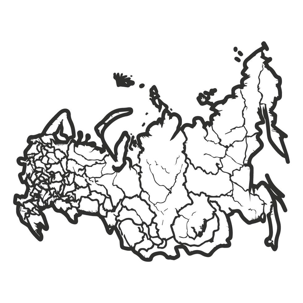 Vintage Style Hand Drawn Outline Map vector
