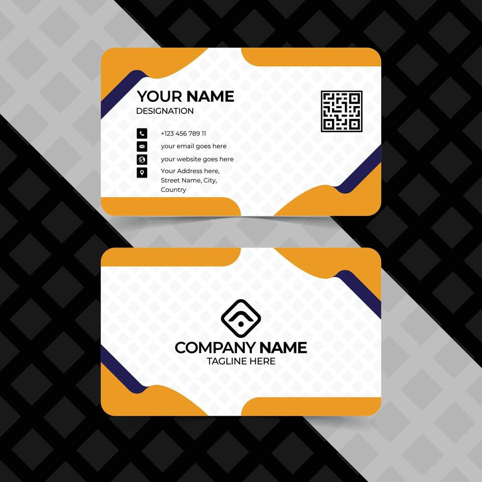 3D Clean Style Modern Business Card Design, Two-sided color combination business card Front and back vector