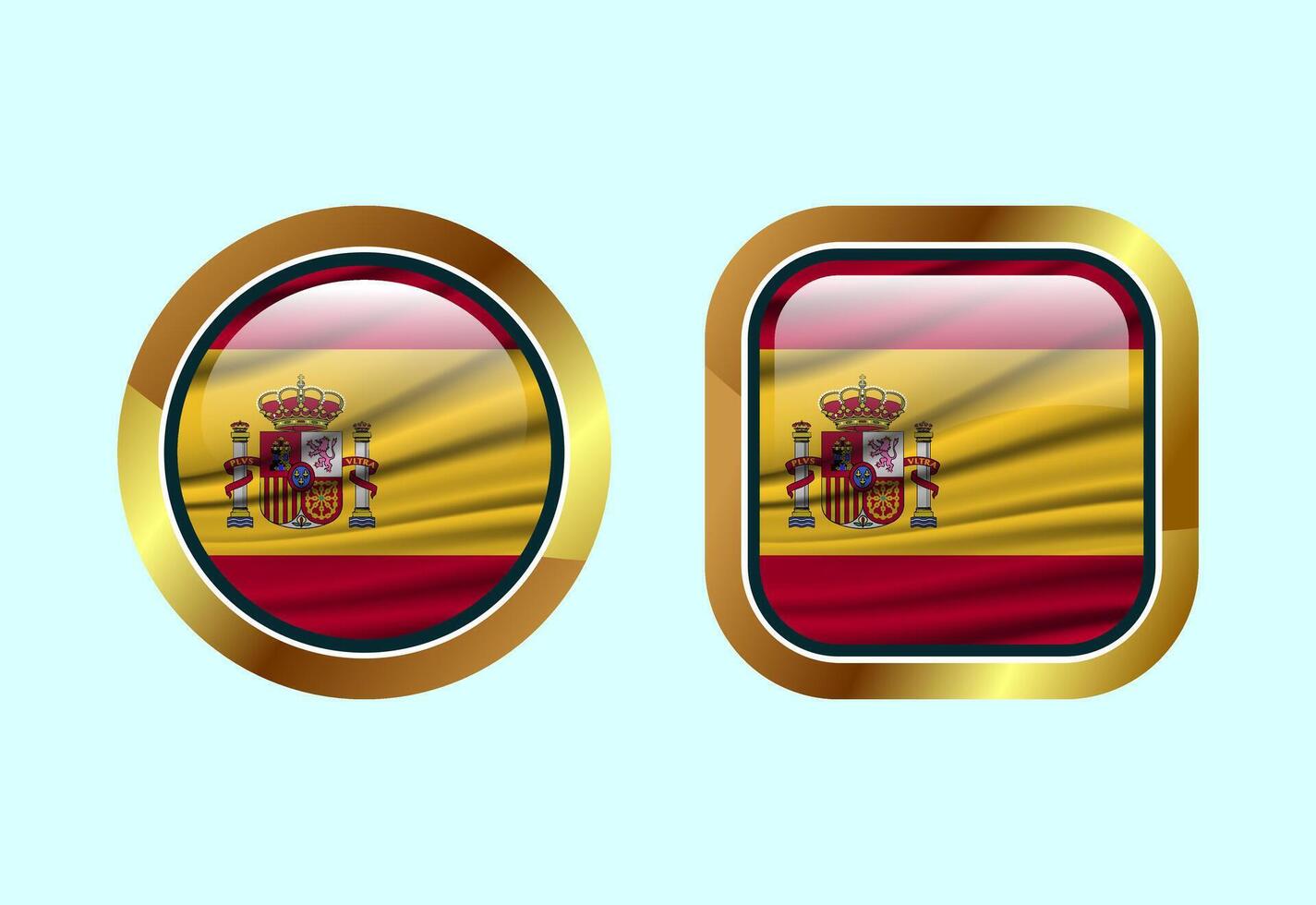Glossy flag button of Spain, High quality web button design vector