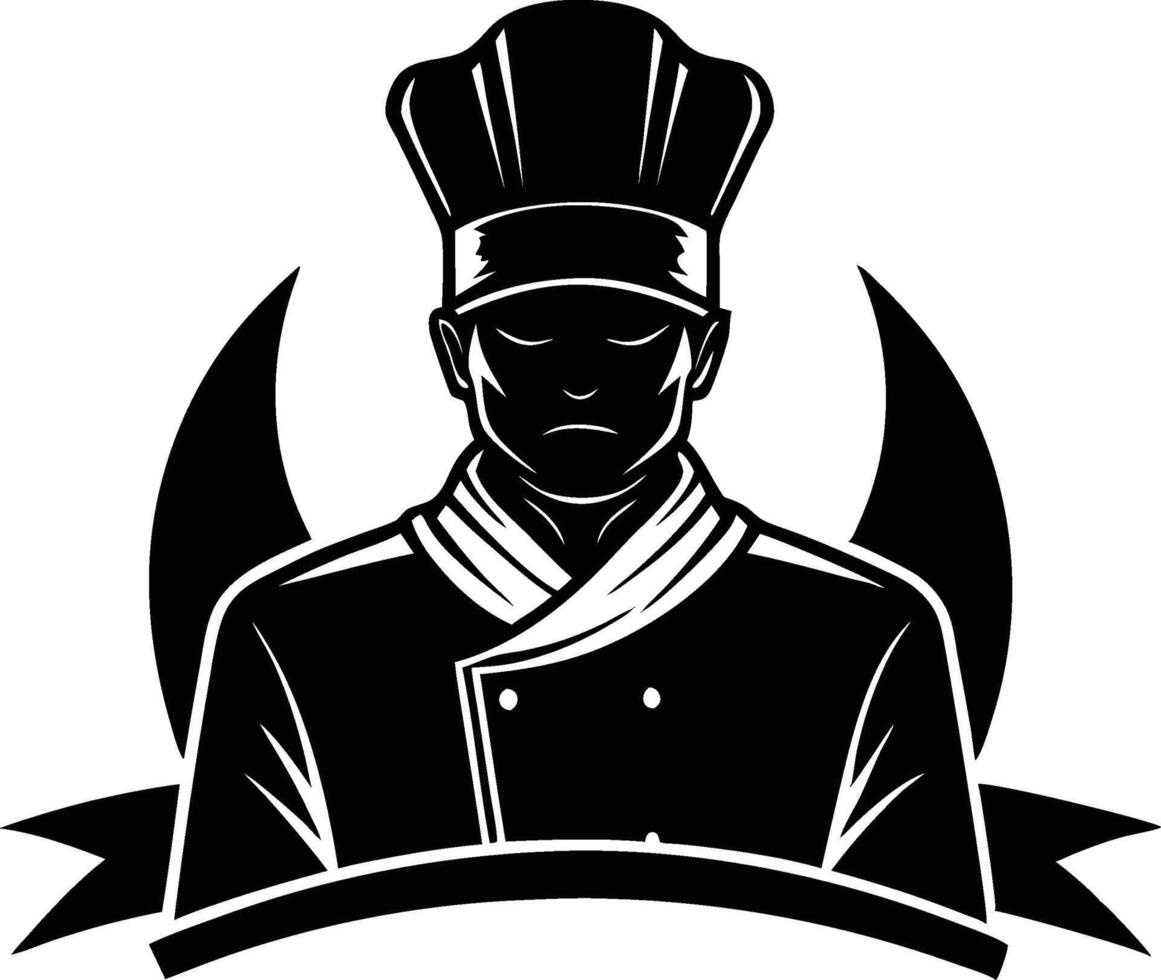 chef silhouette beautiful art. vector