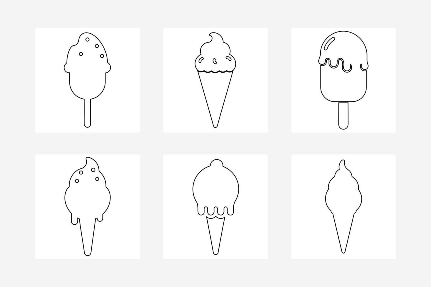 Ice Cream One Line Art Illustration on White Background Modern Artwork for Digital Use vector