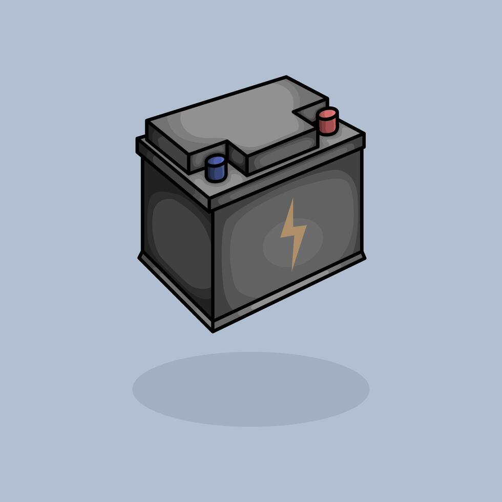 illustration Car Battery. Car Accu. Car Battery Accu Cartoon design illustration and icon for website, digital and print vector