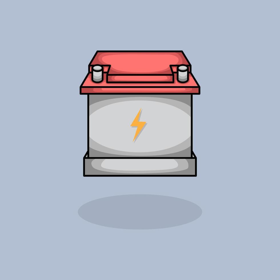 Car Accu. Car Battery Accu Cartoon design illustration and icon for website, digital and print vector