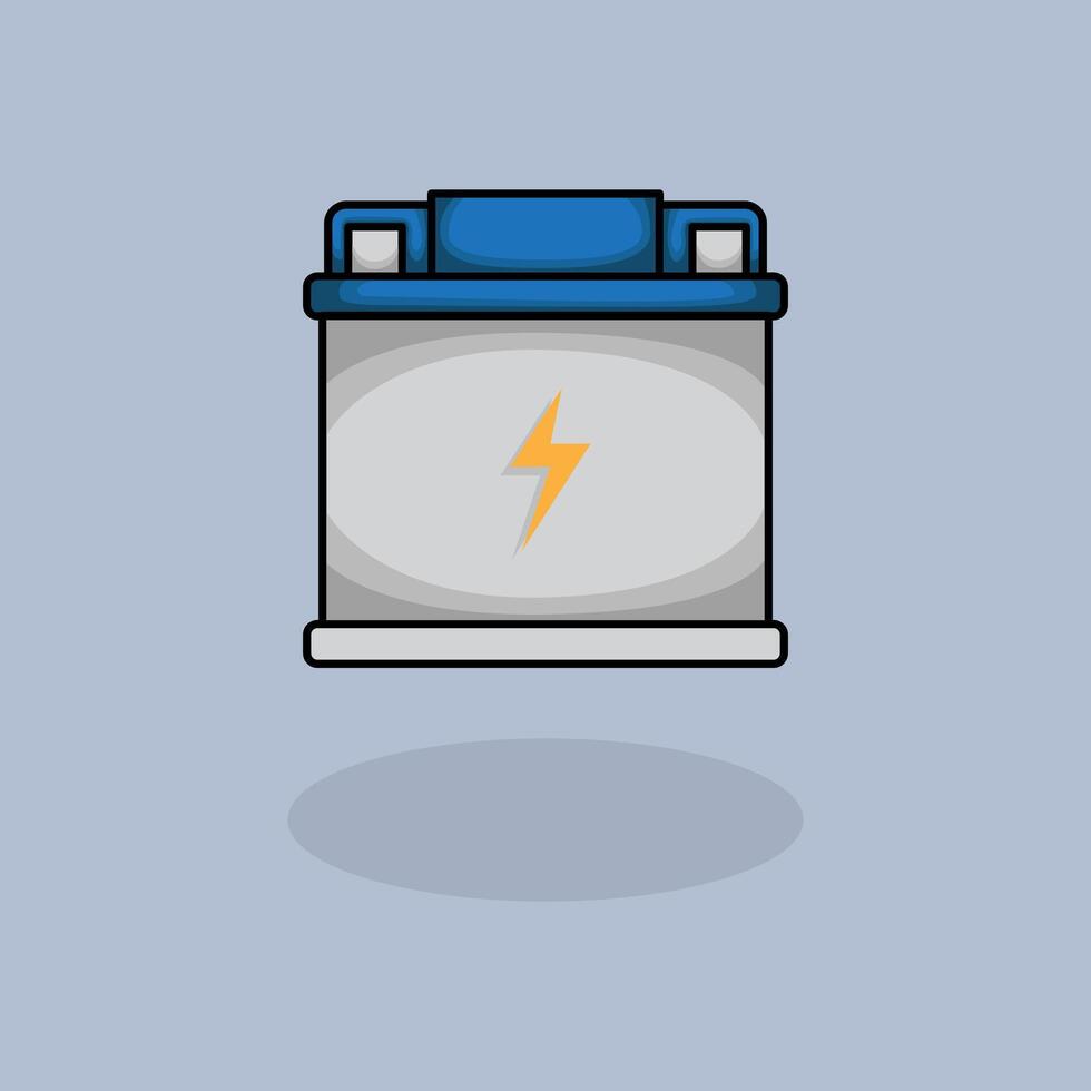 Car Battery Accu Cartoon design illustration and icon for website, digital and print vector