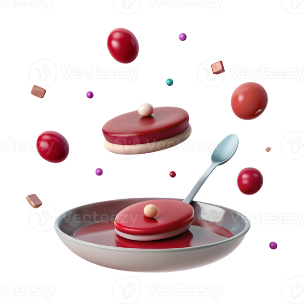 Floating Dessert in a Bowl with Spoon png