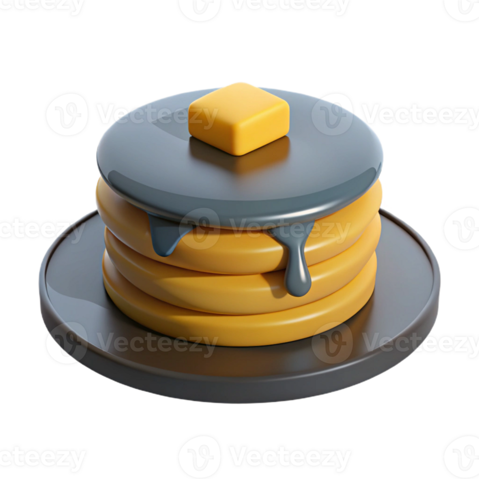 Stack of Pancakes with Syrup and Butter png