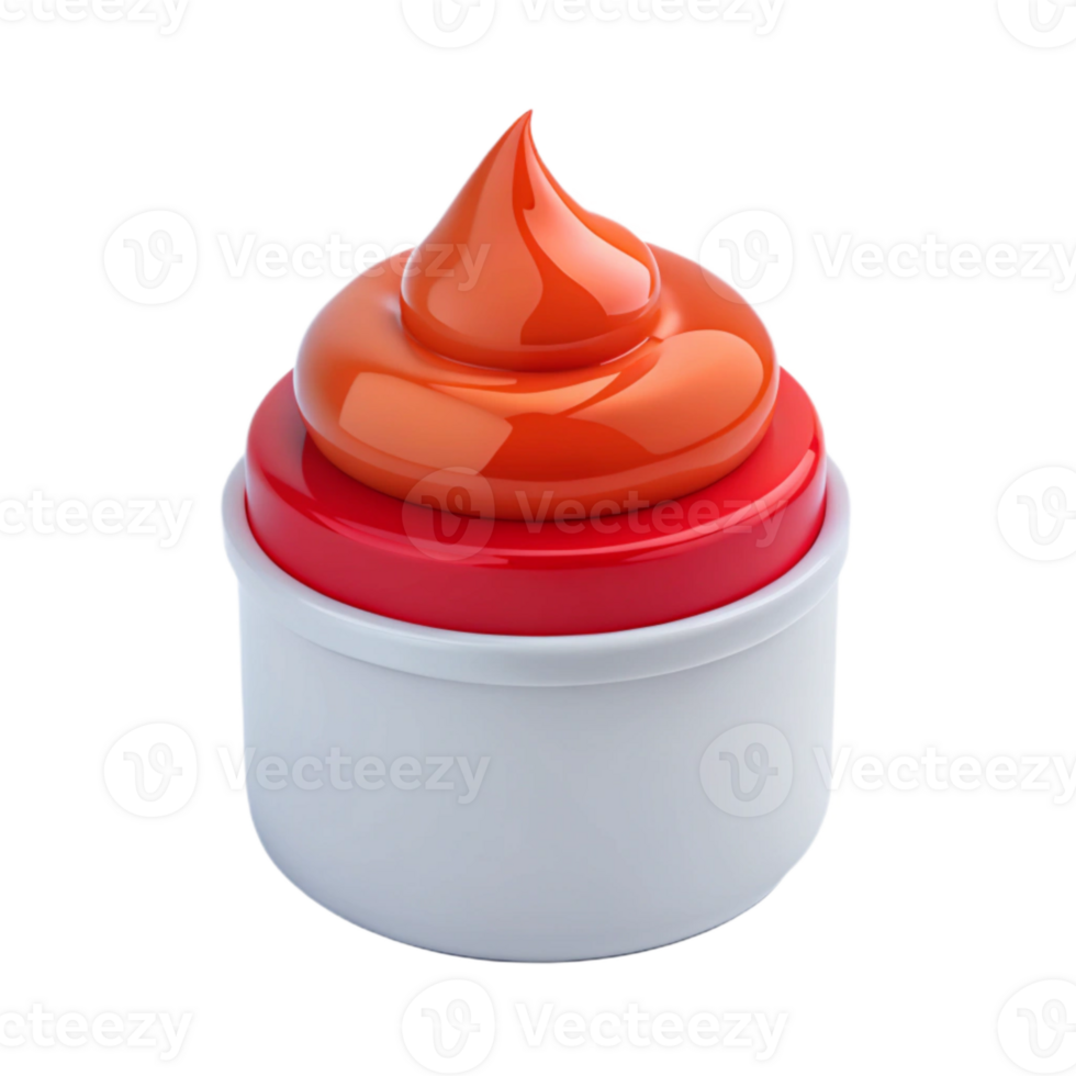 Orange Cream Topping in White Container png