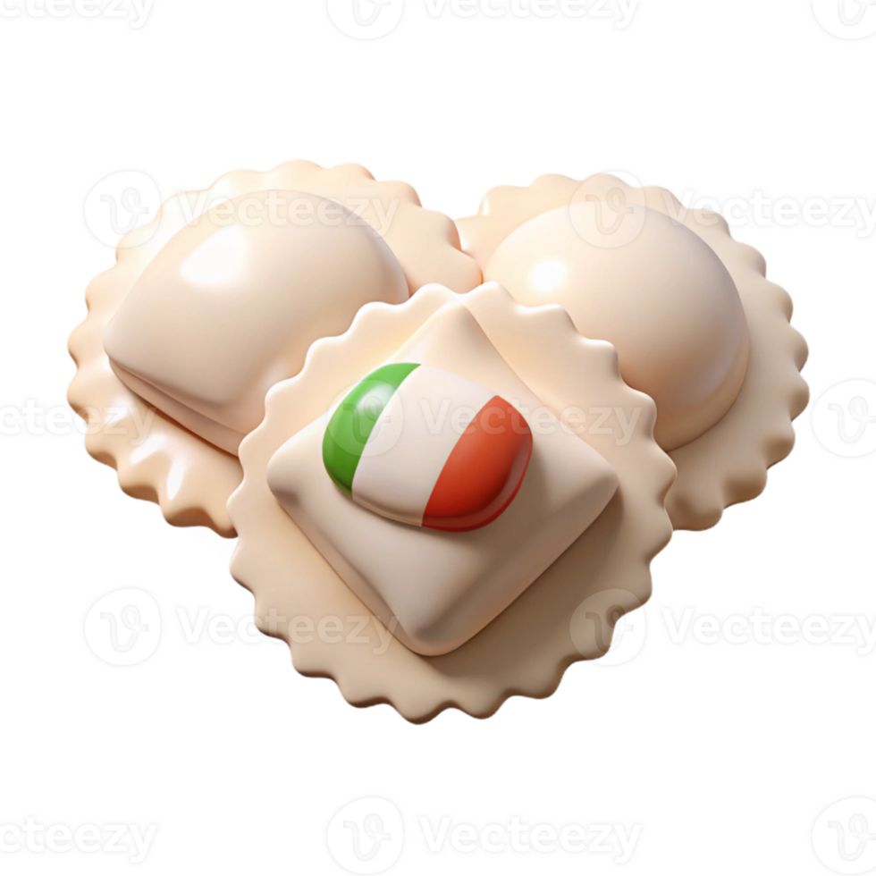 Italian Cuisine Ravioli with a Flag Design png