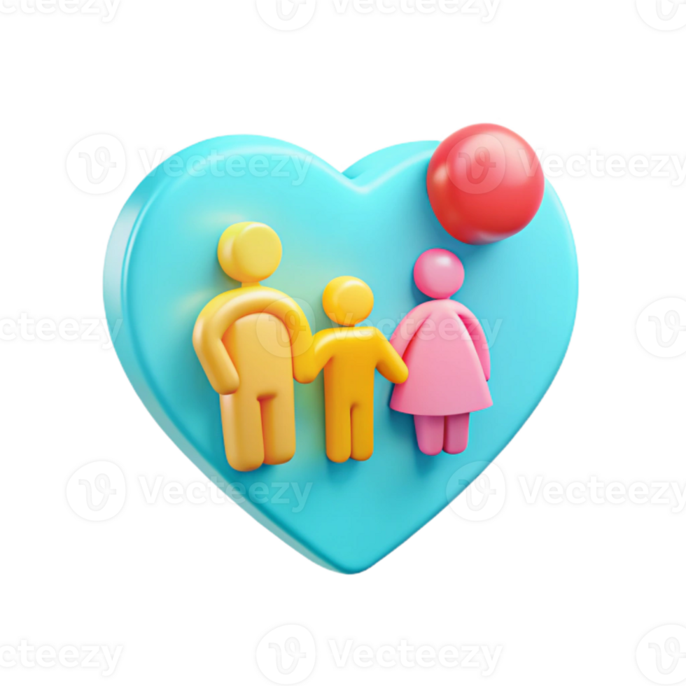 Family Icon with Heart Shape png