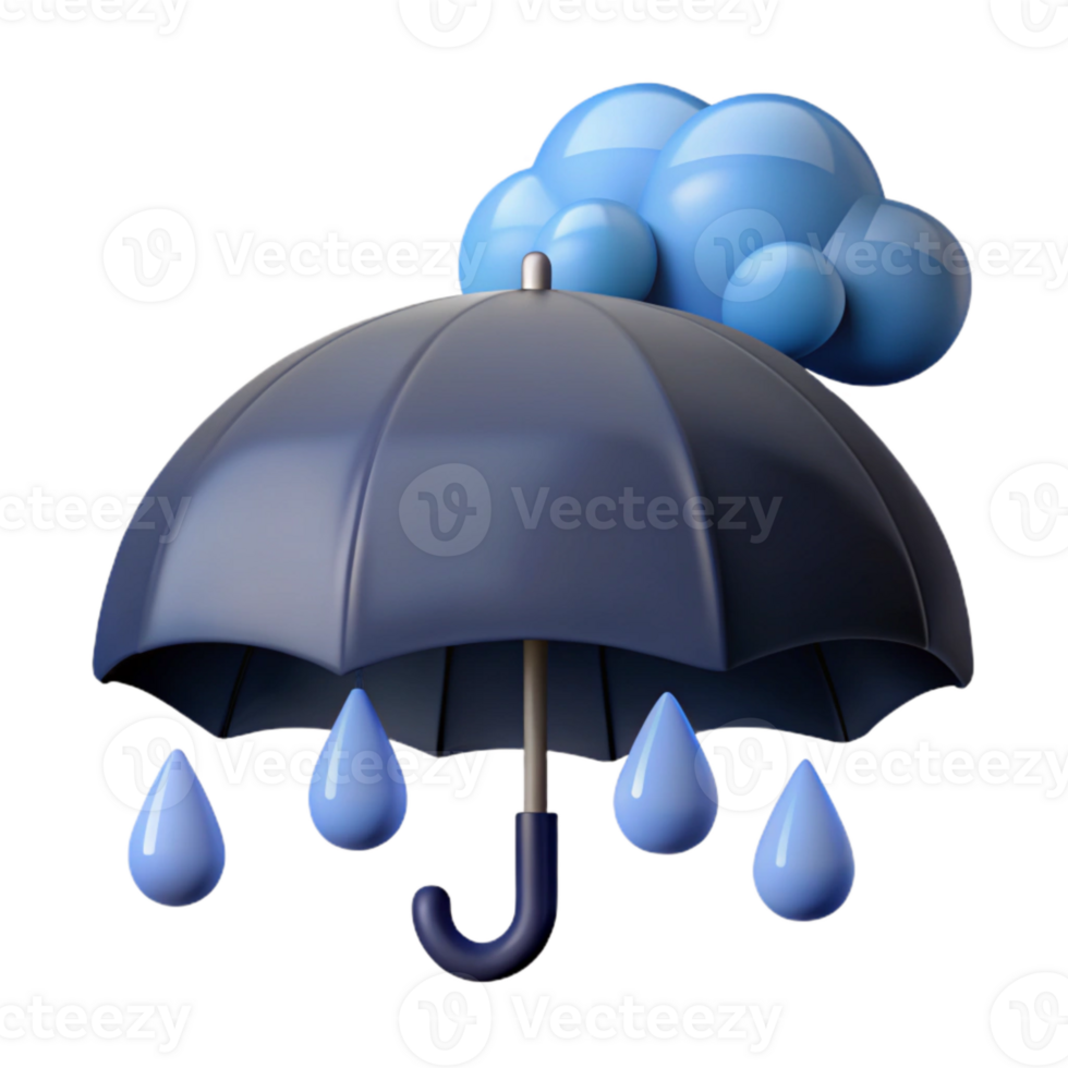 Umbrella Protection from Rain with Cloud png