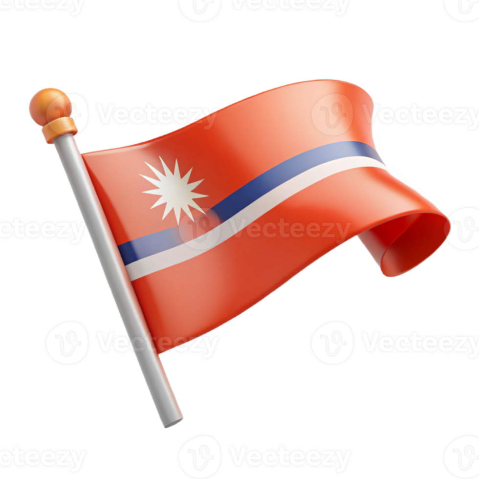 Waving Flag with White Star and Blue Stripes png