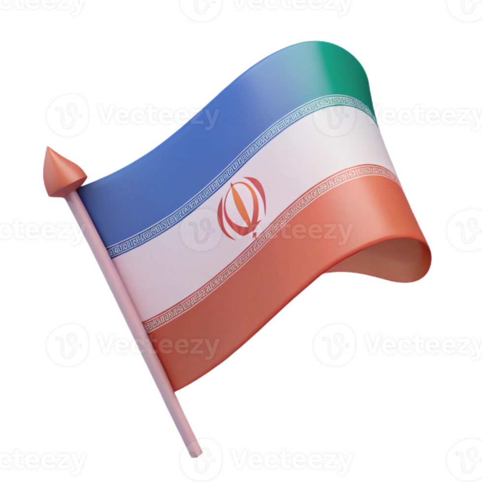 3D Rendered Waving Flag with Symbol png