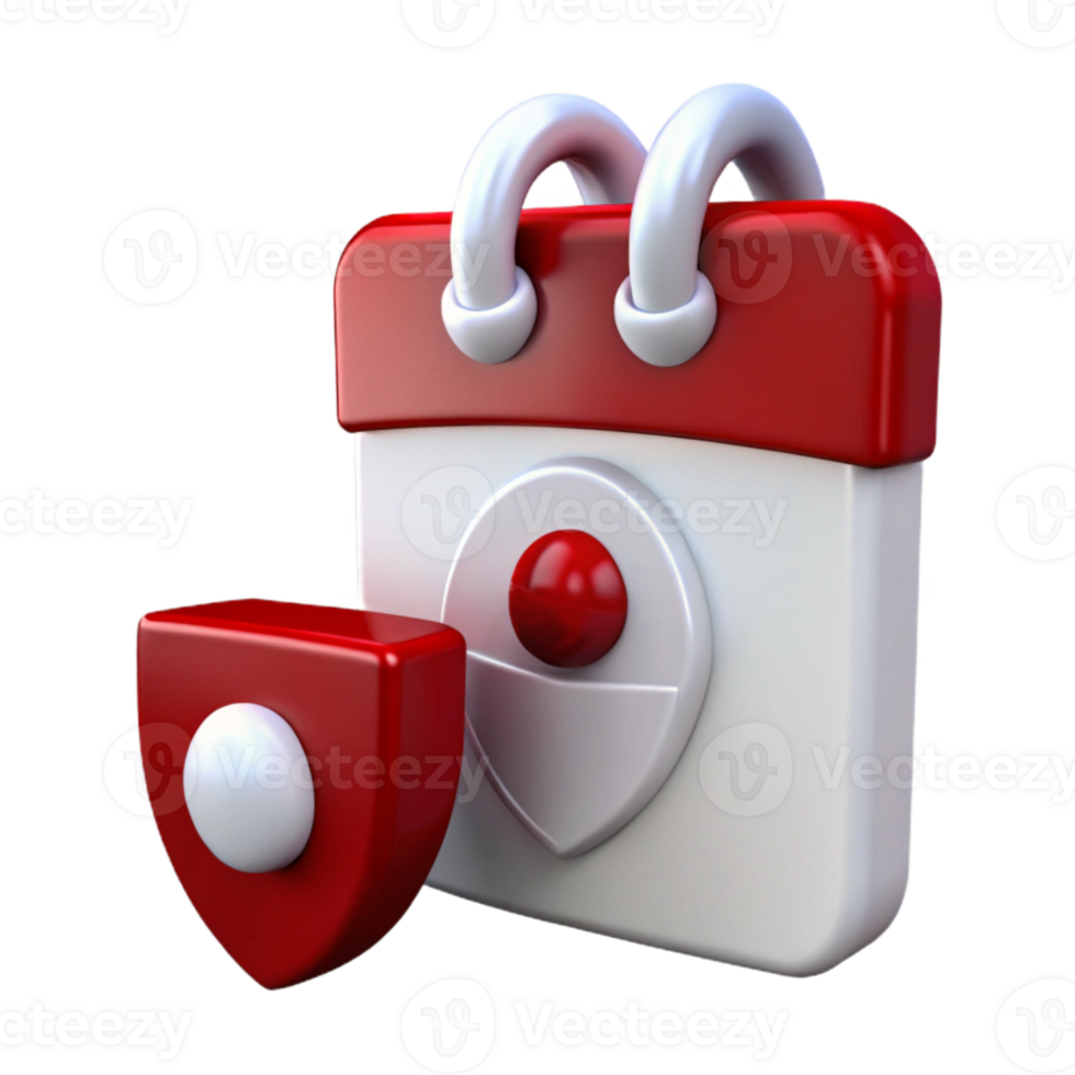 Calendar and Shield Icon Protection and Scheduling png