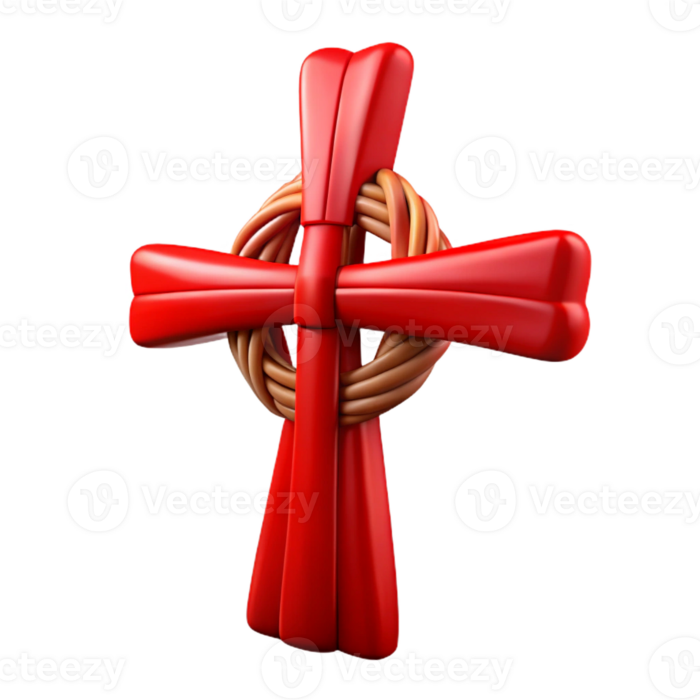 Red Cross with Brown Circle png