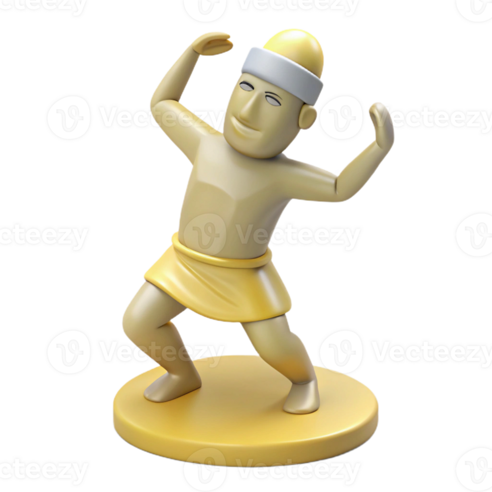 3D Render of a Tribal Figure in a Dancing Pose png