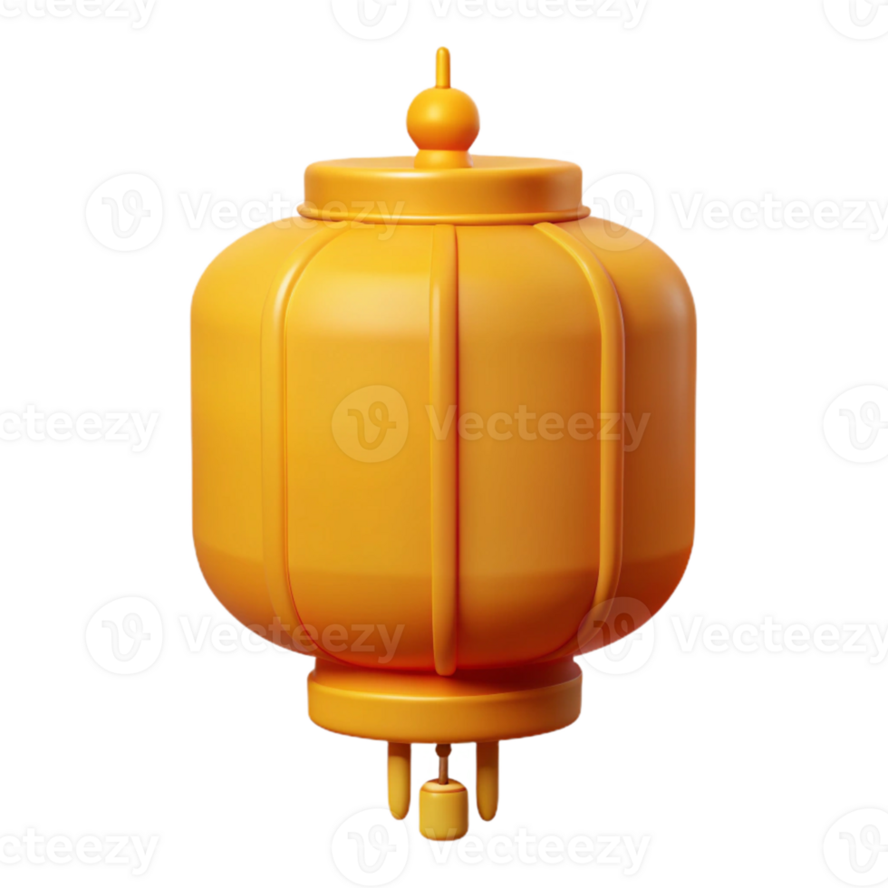 3D Rendered Golden Lantern Illustration png