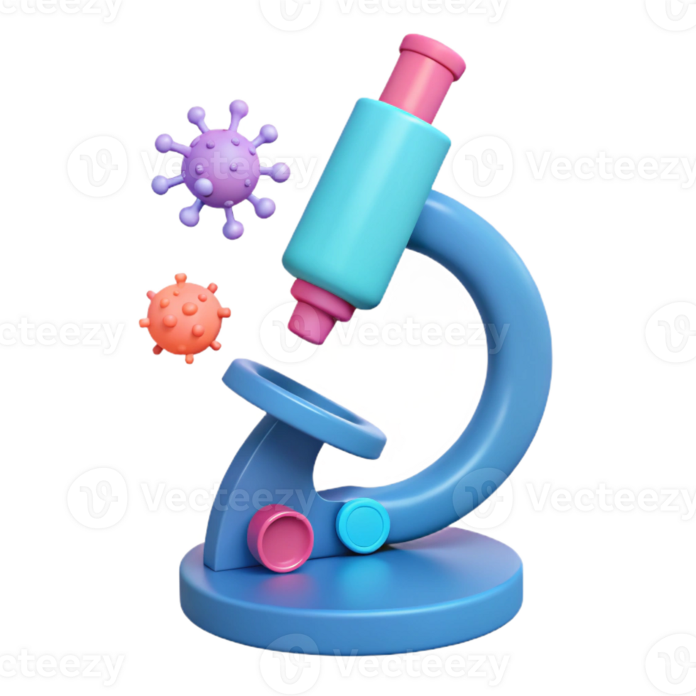 Microscope and Virus A Visual Representation of Scientific Exploration png