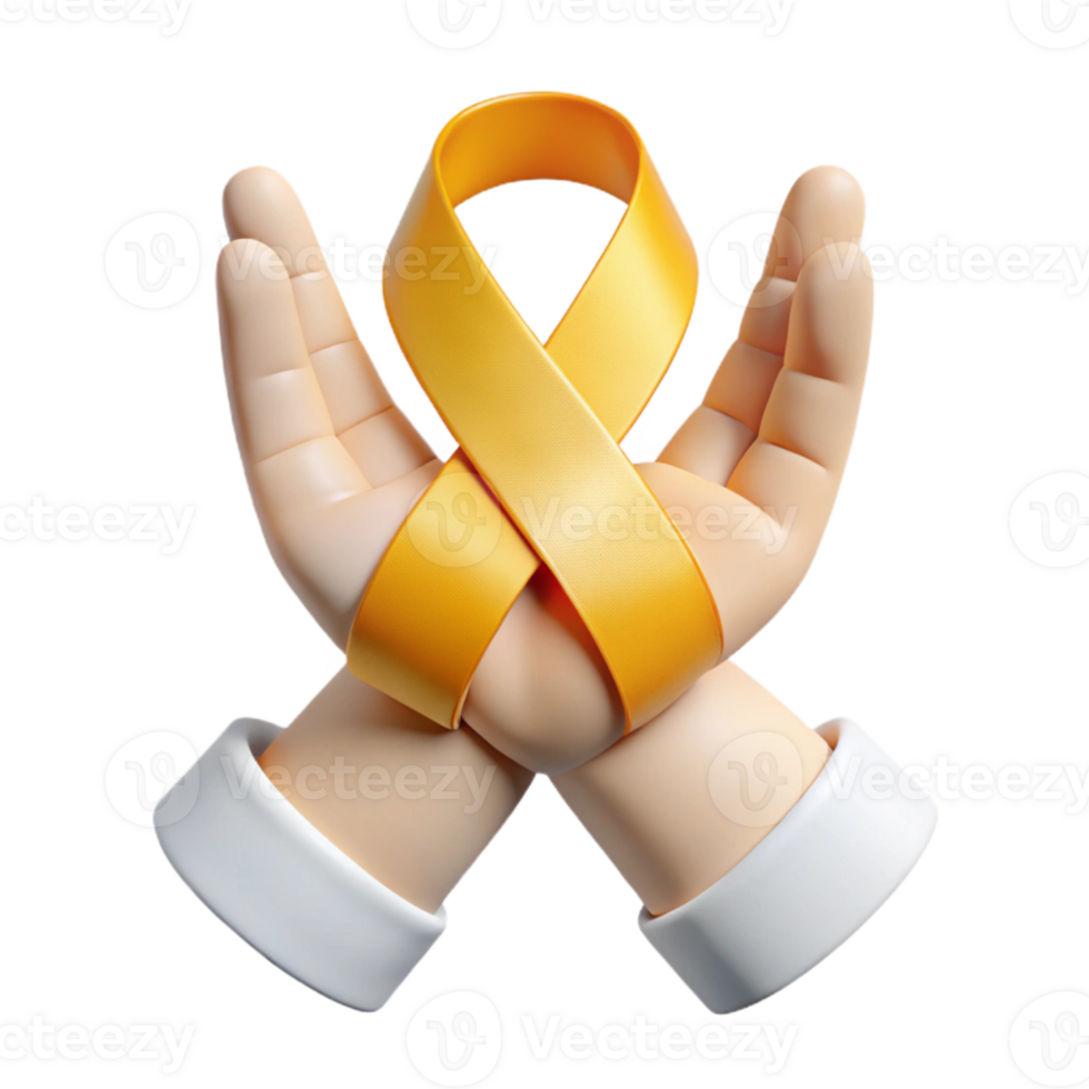Supporting a Cause with a Yellow Ribbon png