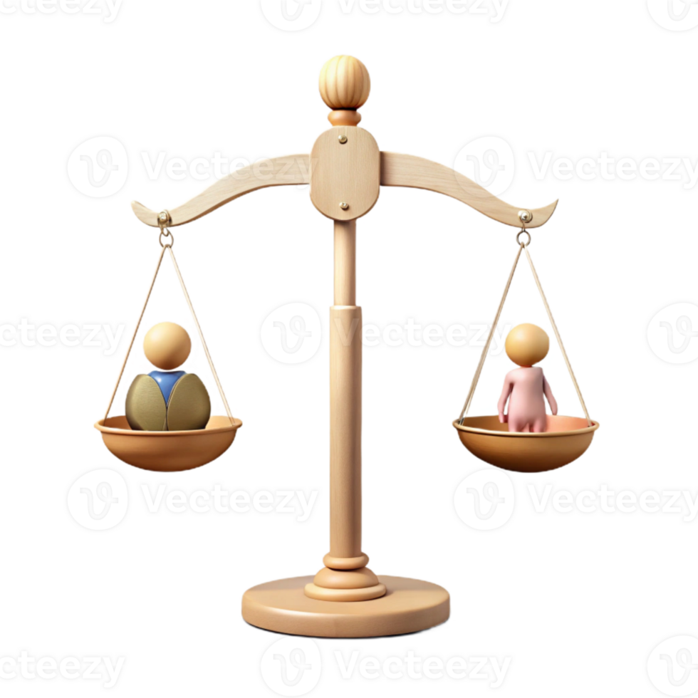 Balance Scale with Two Figures png