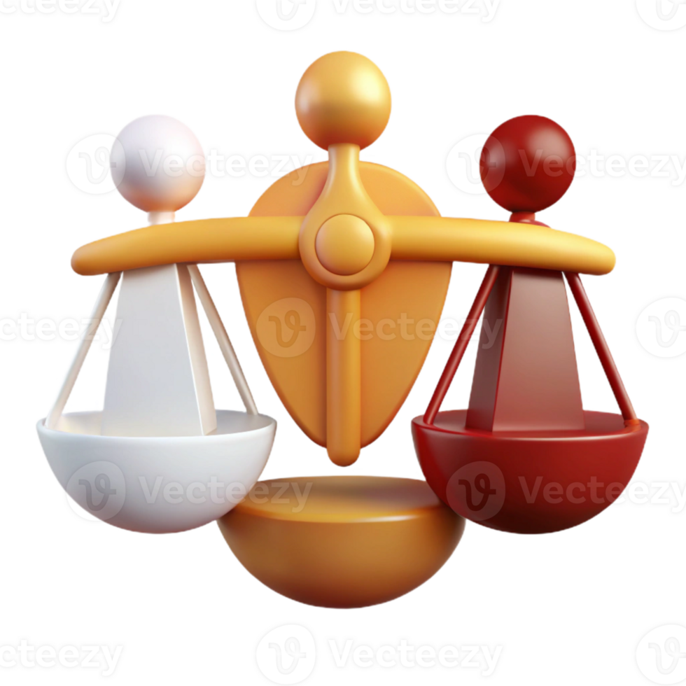 Balancing Act Three Figures on a Scale png